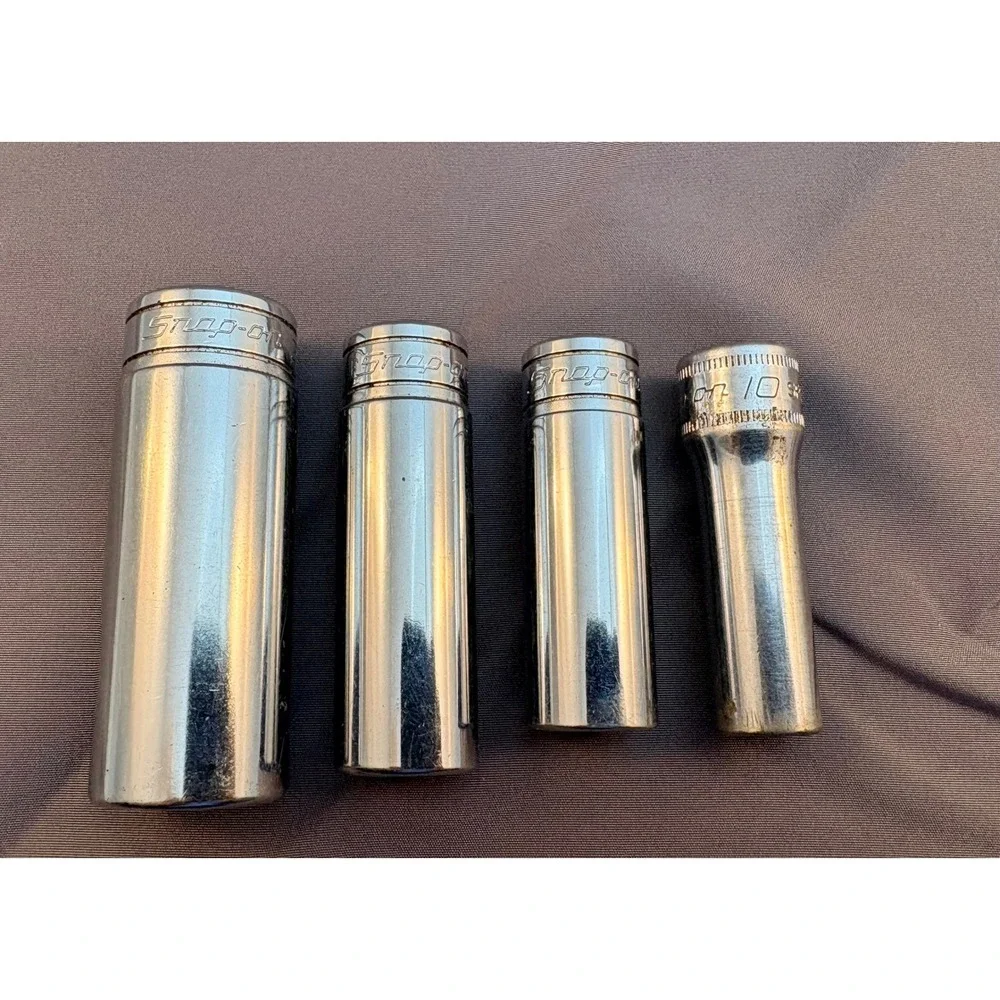 Snap-on 1/2 Drive Deep Socket Set 4pc 3/4 11/16 1/2 10mm 6-Point SFS24 SFSM10